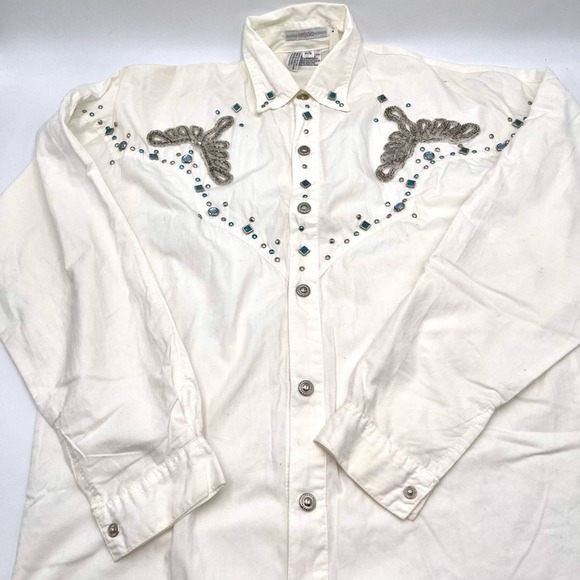 Vintage Freego Western white Shirt NWT size SMALL - Picture 9 of 11